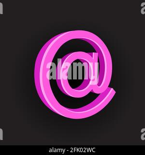 pink color email sign symbol Stock Vector