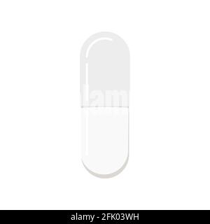Pill or medicine capsule icon isolated on white background. Stock Vector