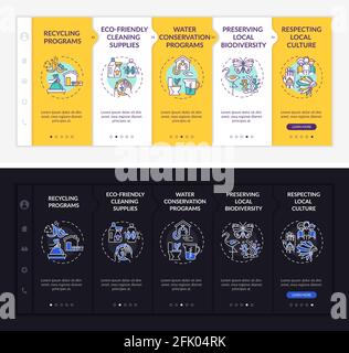 Green hotel features onboarding vector template Stock Vector