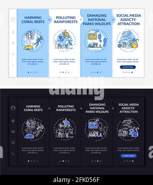 Green tourism challenges onboarding vector template Stock Vector