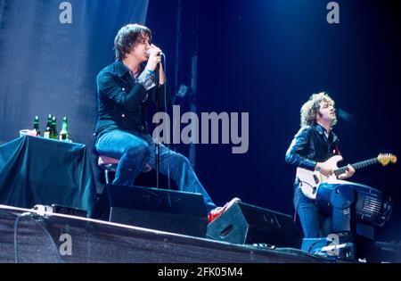 The Strokes at the Reading Festival 23rd August 2002. Reading, England, United Kingdom. Stock Photo