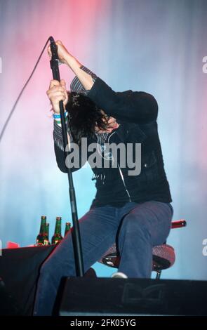 The Strokes at the Reading Festival 23rd August 2002. Reading, England, United Kingdom. Stock Photo