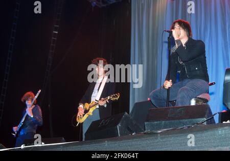 The Strokes at the Reading Festival 23rd August 2002. Reading, England, United Kingdom. Stock Photo