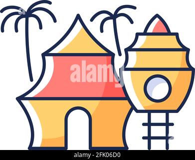 Nomadic resort RGB color icon Stock Vector