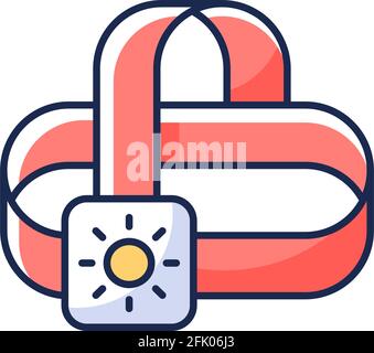 Travel headlamp RGB color icon Stock Vector