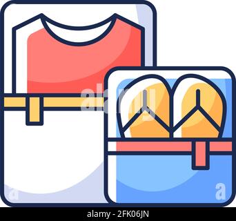 Packing cubes RGB color icon Stock Vector