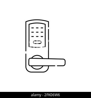 Combination lock olor line icon. Pictogram for web page, mobile app, promo. UI UX GUI design element. Editable stroke. Stock Vector