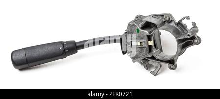 Switch arm stick control light sign turn left or right and open mode ofheadlight car. Auto service industry. Spare parts catalog. Stock Photo