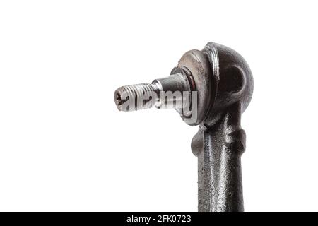 Ball joint on the arm of the car, part of the front suspension of the vehicle for repair and replacement in a vehicle repair shop. Spare parts catalog Stock Photo