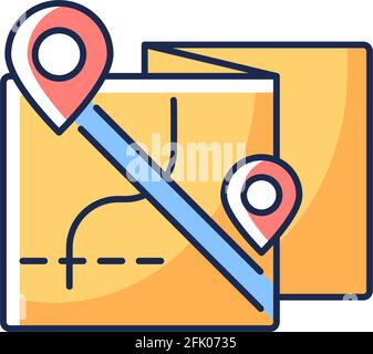 Nomadic tour RGB color icon Stock Vector