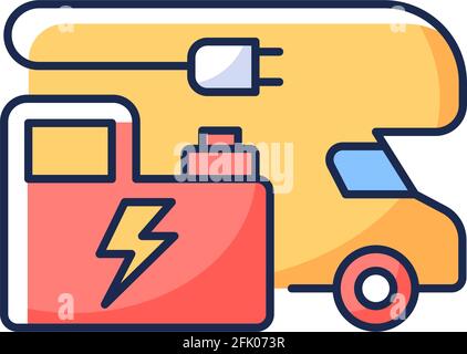 RV power generators RGB color icon Stock Vector