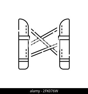 Laser alarm olor line icon. Pictogram for web page, mobile app, promo. UI UX GUI design element. Editable stroke. Stock Vector