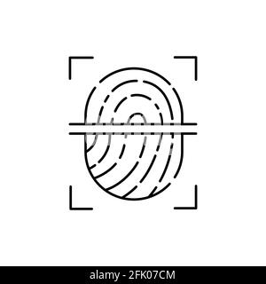 Fingerprint scan olor line icon. Pictogram for web page Stock Vector ...