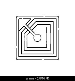 RFID tag olor line icon. Pictogram for web page, mobile app, promo. UI UX GUI design element. Editable stroke. Stock Vector