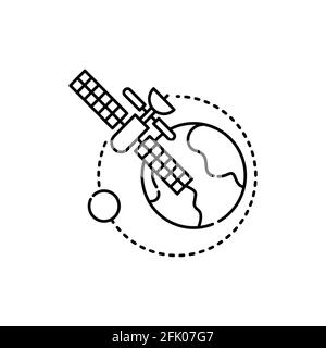 Aeronautics olor line icon. Pictogram for web page, mobile app, promo. UI UX GUI design element. Editable stroke. Stock Vector