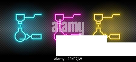 hydraulic arm, industrial arm neon icon set Stock Vector