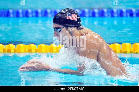 OLYMPIC GAMES BEIJING 2008.  SWIMMING MENS 400m INDIVIDUAL MEDLEY FINAL. MICHAEL PHELPS WINS GOLD. PICTURE DAVID ASHDOWN Stock Photo