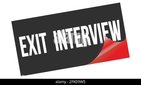 EXIT  INTERVIEW text written on black red sticker stamp. Stock Photo