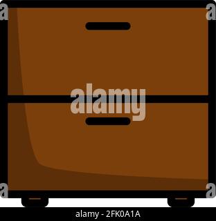 Bedroom Nightstand Icon. Editable Bold Outline With Color Fill Design. Vector Illustration. Stock Vector