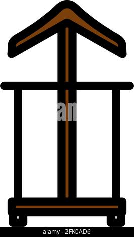 Hanger Stand Icon. Editable Bold Outline With Color Fill Design. Vector Illustration. Stock Vector