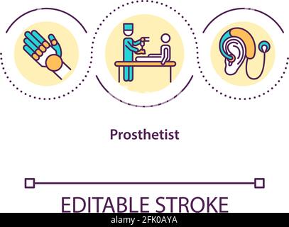 Prosthetist concept icon Stock Vector