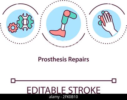 Prosthesis repairs concept icon Stock Vector