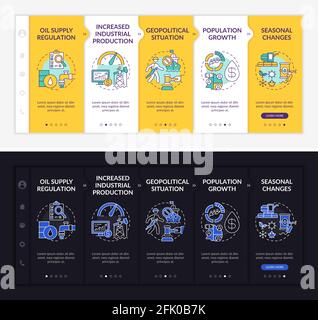 Petroleum costs features onboarding vector template Stock Vector