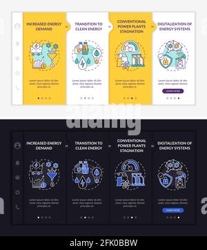 Energy industry directions onboarding vector template Stock Vector