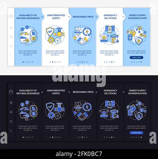 Energy secure factors onboarding vector template Stock Vector