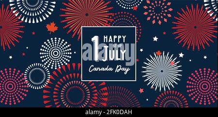 Celebrate banner of the national day of Canada. Happy independence day card and banner. Stock Vector