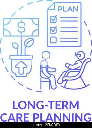 Long-term care planning concept icon Stock Vector