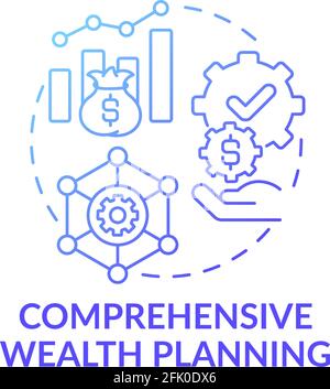 Comprehensive wealth planning concept icon Stock Vector