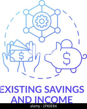 Existing savings and income concept icon Stock Vector