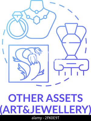 Art and jewellery assets concept icon Stock Vector