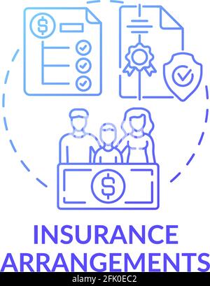 Insurance arrangements concept icon Stock Vector