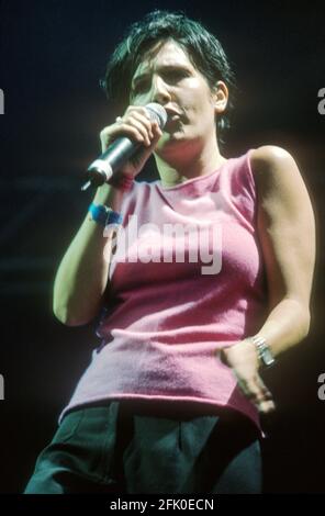 Sharleen Spiteri and Texas performing at the Glastonbury festival 1999, Somerset, England, United Kingdom. Stock Photo