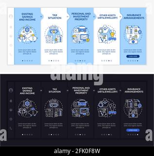Complete wealth plan onboarding vector template Stock Vector