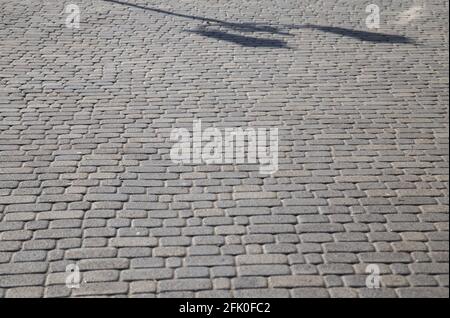 Texture of the gray cobblestone for sidewalk Stock Photo