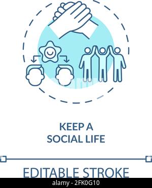 Keep a social life concept icon Stock Vector