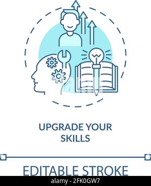 Upgrade your skills concept icon Stock Vector