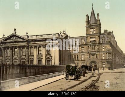 Caius College of Cambridge University and Senate House Hill circa 1890-1900 Stock Photo