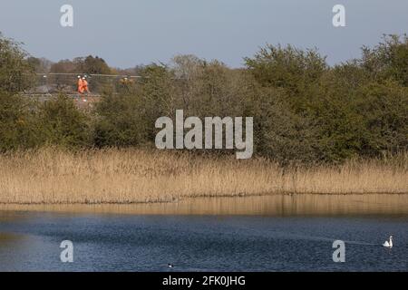 Calvert Uk 26th April 2021 A Sign Outside Calvert Jubilee Nature Reserve Calvert Has Been Particularly Badly Impacted By Hs2 Infrastructure Project Work Because Of Its Position Close To The Intersection Between
