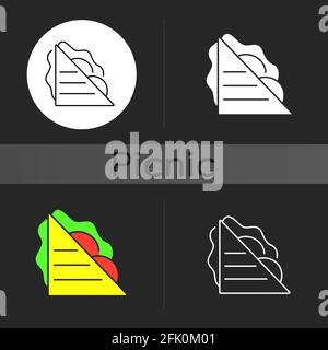 Sandwiches dark theme icon Stock Vector
