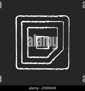 Cpu corner mark chalk white icon on black background Stock Vector