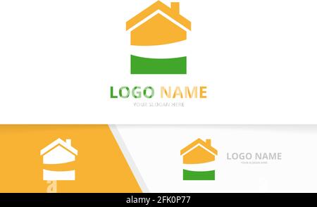 Vector real estate logo. Unique house logotype design template. Stock Vector