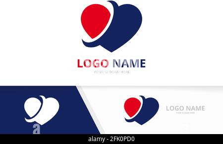 Heart logo combination. Love care logotype design template. Stock Vector