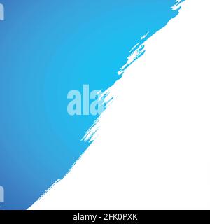 Realistic smear of blue paint on white background - Vector illustration Stock Vector