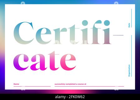 Certificate Design Template Modern Mockup for Print Stock Vector