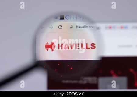 In this photo illustration the Havells India Limited logo is seen displayed  on a smartphone. (Photo by Rafael Henrique / SOPA Images/Sipa USA Stock  Photo - Alamy