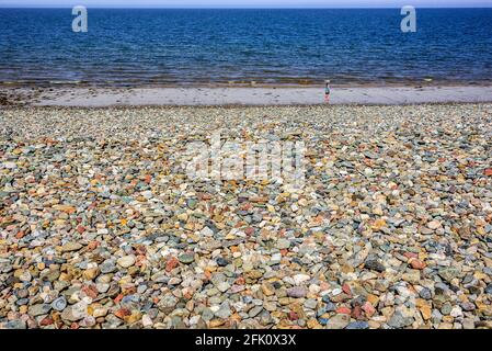 Shingle beach Llandudno North Wales. Stock Photo